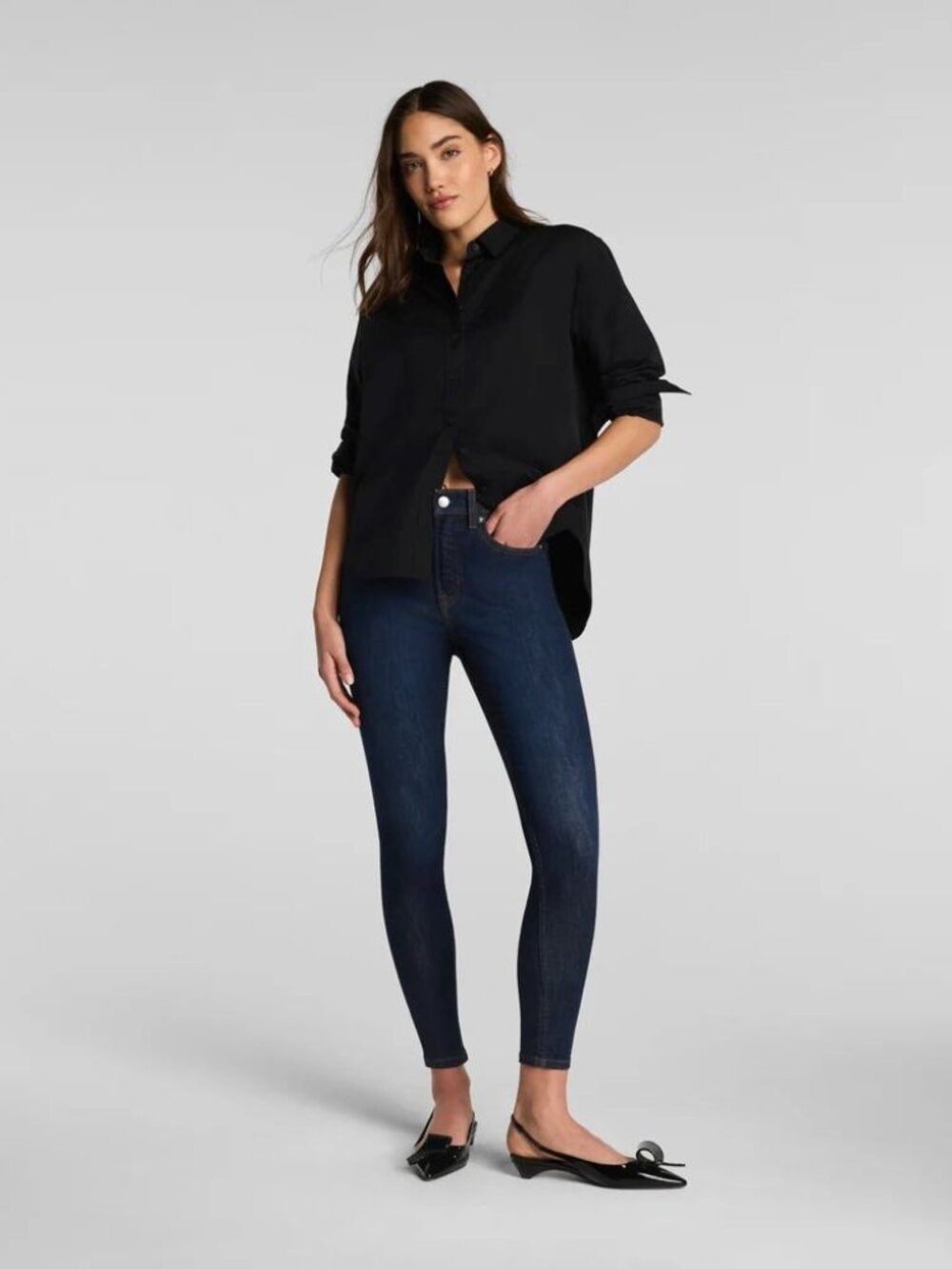SPANXsculpt Redefine Ankle Skinny Jeans | Dark Indigo | Size 10 Regular